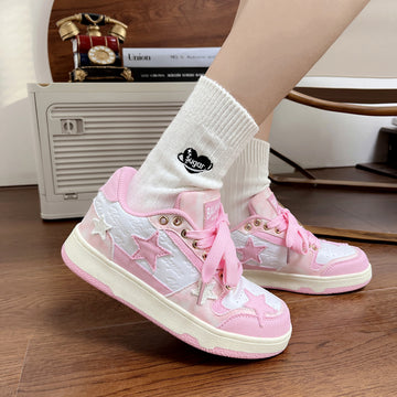 Pink Star Platform Sneakers