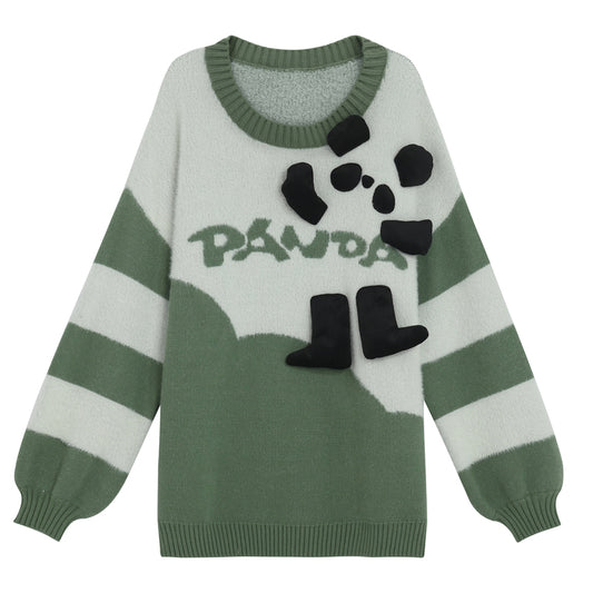 Cute Three-Dimensional Panda Design Pullover Sweater