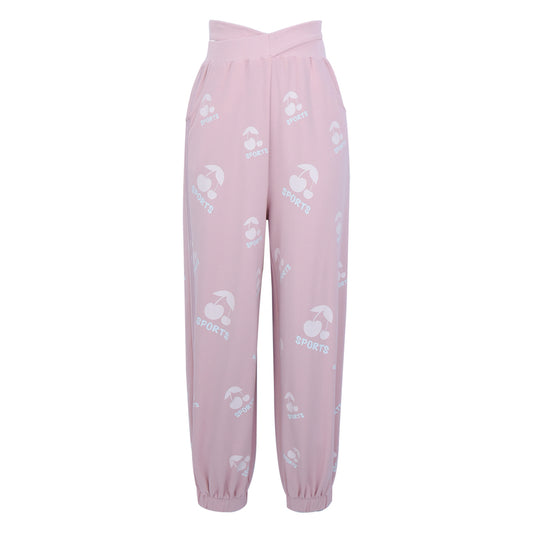 Original Design Pink High Waist Casual Pants