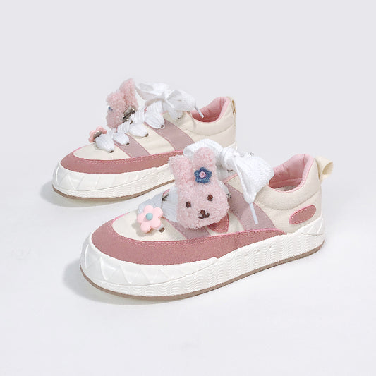 Kawaii Pink Retro Low Top Canvas Shoes