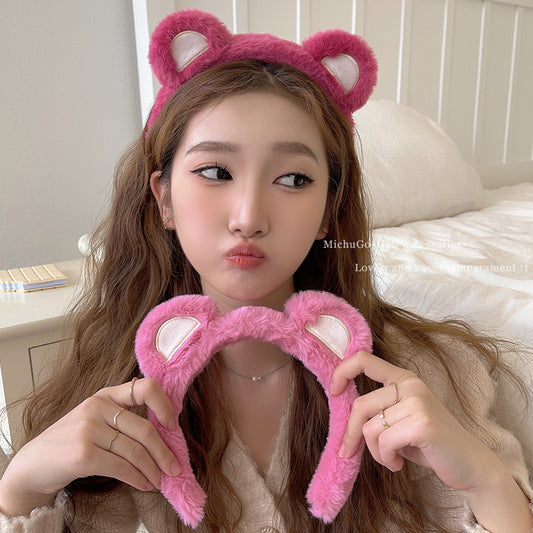 Cute Strawberry Bear Ear Headband