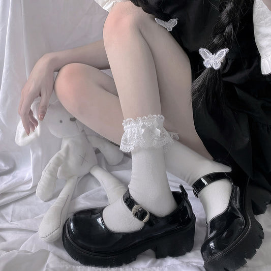 Lolita Sweet Lace Bowknot Socks