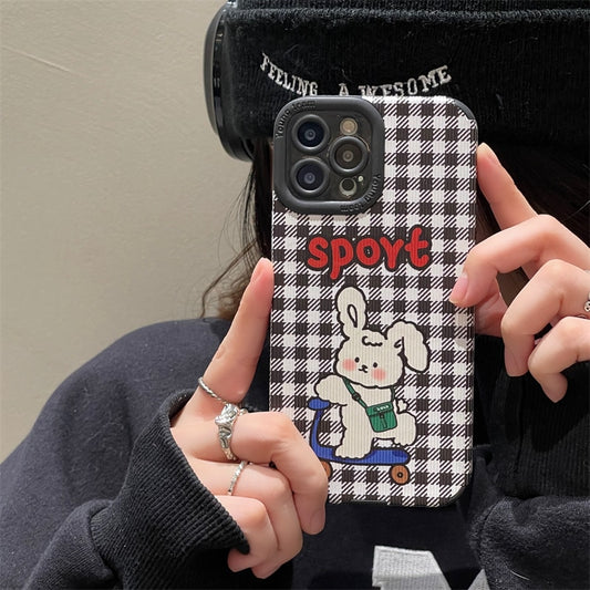 Vintage Plaid Rabbit iPhone Case