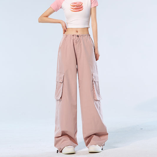 American Street Style Pink Overalls