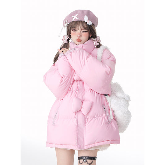 Sweet Girl Style Pink Warm Coat