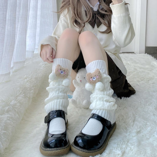 Kawaii Cute 3D bear Lolita Knitted Socks