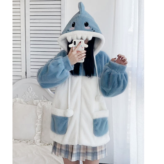 Kawaii Shark Plush Hoodie