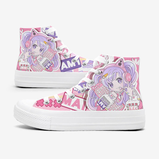 Original Design Gaming Girls High Top Canvas Shoes