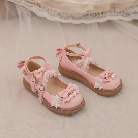 Japanese Pink Bow Flat Lolita Shoes