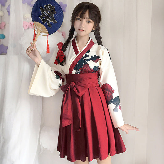 Japanese Original Style Kimono Long Dress Set