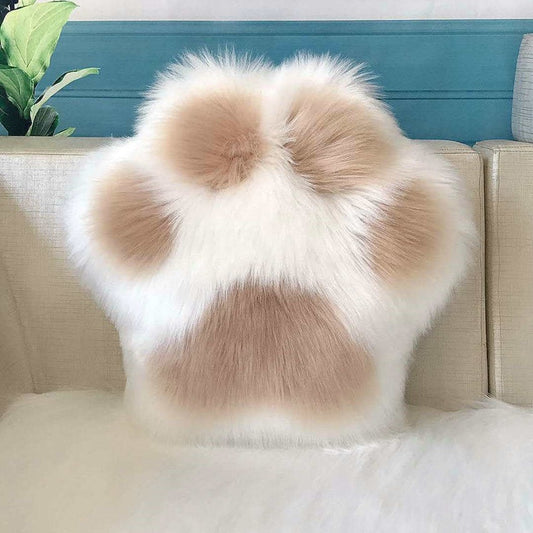 Kawaii Fluffy Cat Claw Plush Pillow