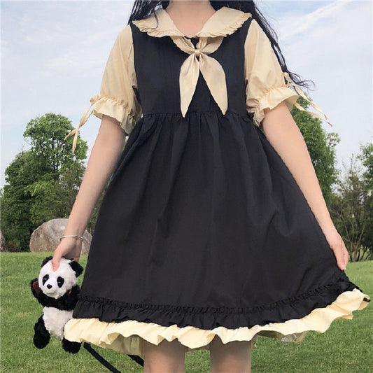 Sweet Japanese Soft Girl Doll Collar Dress