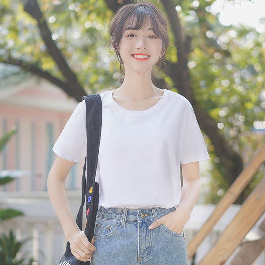 Fashion Student Simple White T-shirt