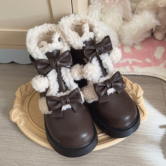 Kawaii Soft Girl Lolita Style Round Toe Snow Boots