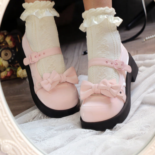 Sweet Round Toe With Bow Lolita Shoes