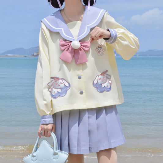 Kawaii Cartoon Rabbit JK Skirt Uniform Set