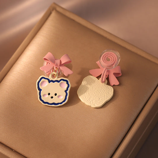 Kawaii Sweet Pink Bow Earrings