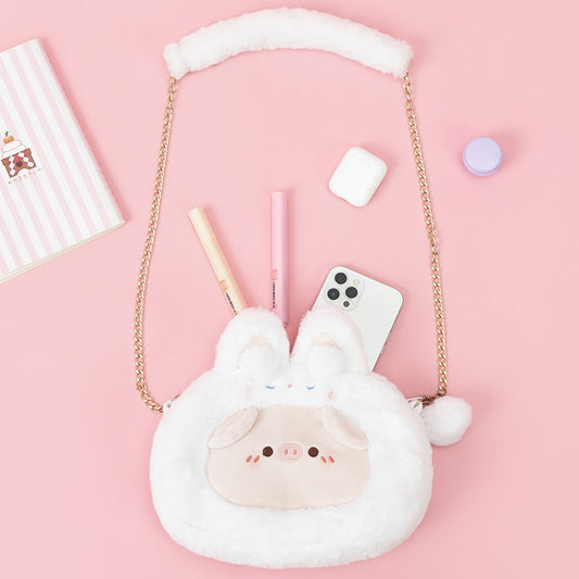 Cute Cartoon Pig Rabbit Messenger Bag