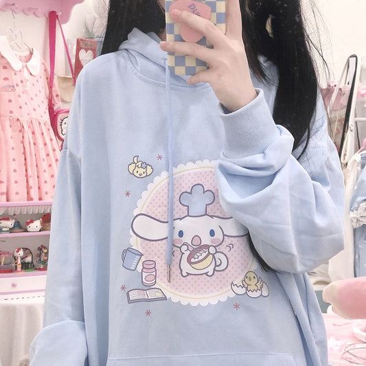 Kawaii Blue Harajuku Cinnamoroll Hoodie