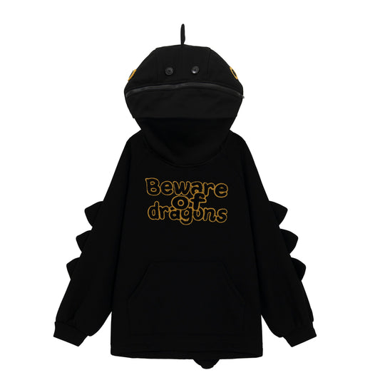 Kawaii Cute Little Black Dragon Design Hoodie