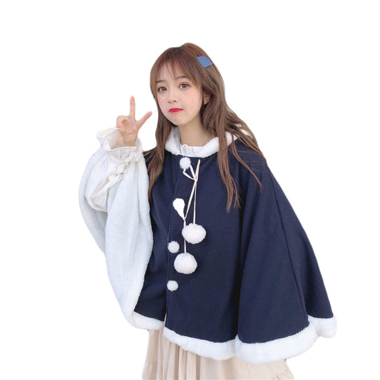 Cute Japanese Loose Hooded Cloak Coat