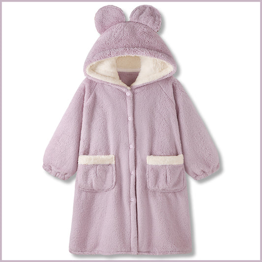 Fashion Girly Style Purple Hooded Pajamas