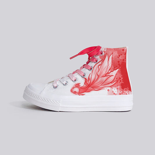 Cartoon Red Graffiti High Top Canvas Shoes