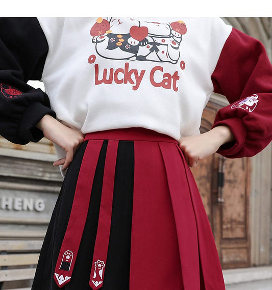 Kawaii Lucky Cat Winter Thickened Hoodie