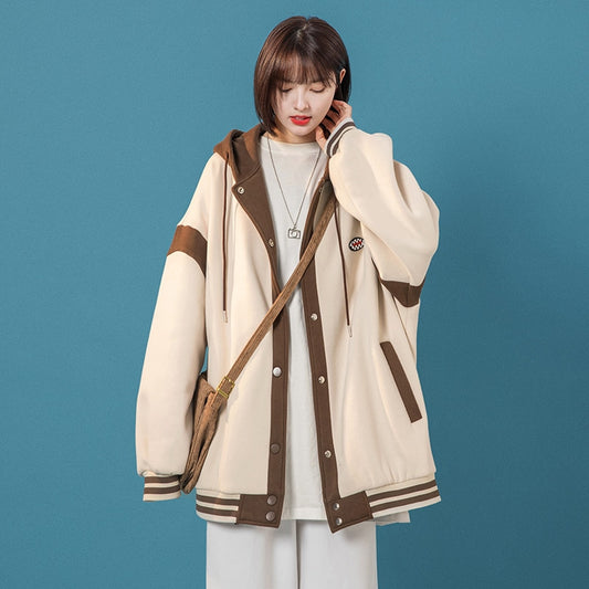 American Vintage Color-Blocking All-Match Coat