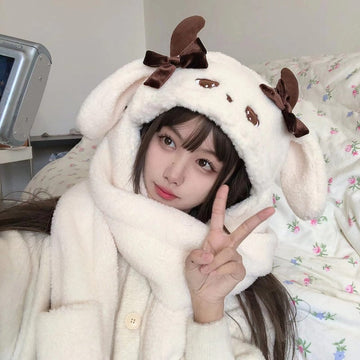 Kawaii Original Cute Lamb Hat With Scarf And Gloves