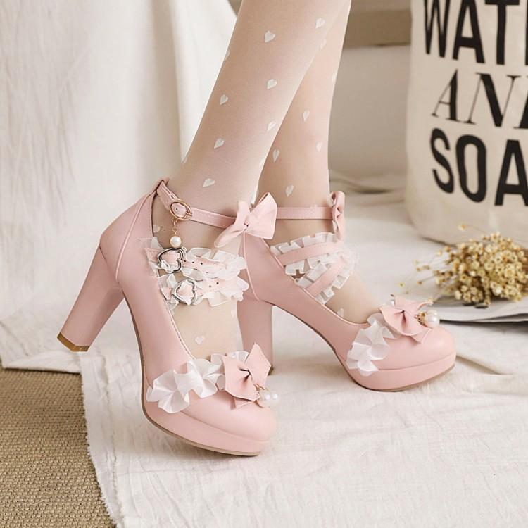 Lolita Mary Heart with Shoes Snap Sweet Jane Black