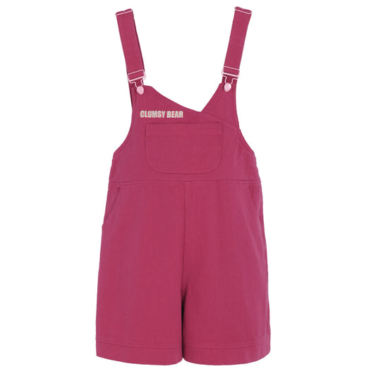 Soft Girl Style Red Overalls