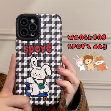 Vintage Plaid Rabbit iPhone Case