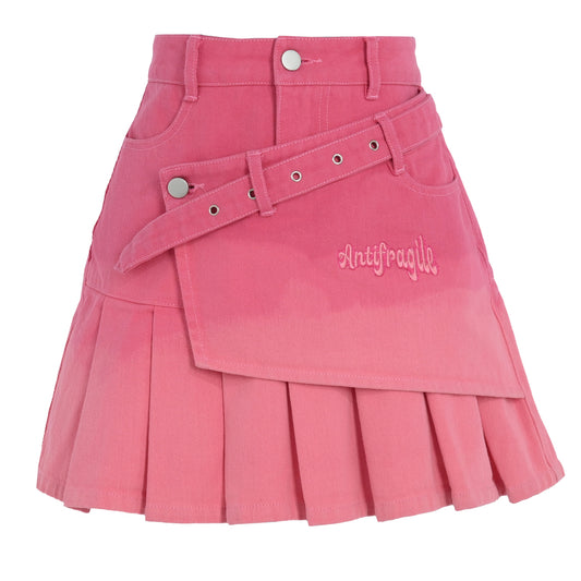 Dopamine Outfit Style Pink Gradient High Waist Skirt