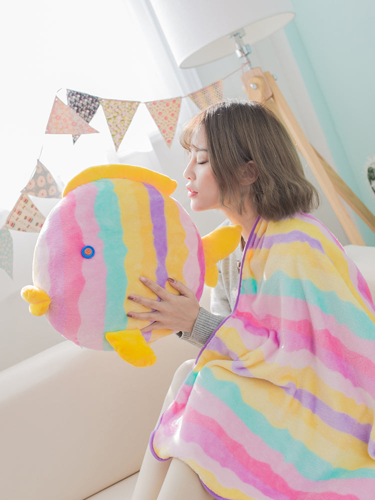 Kawaii Kiss Fish Plush Pillow And Quilt 2 in 1