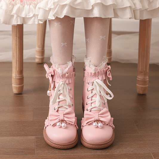 Sweet Girly Style Plush Lolita Boots