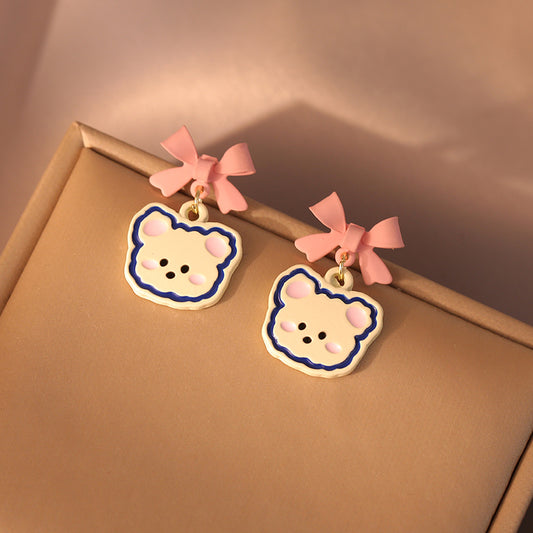 Kawaii Sweet Pink Bow Earrings