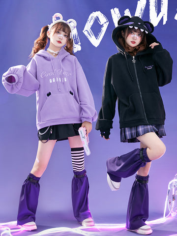 Kawaii Trendy Bear Hooded Cardigan