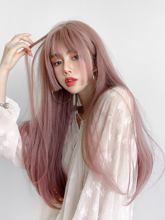 Lolita Pink Long Straight Wig