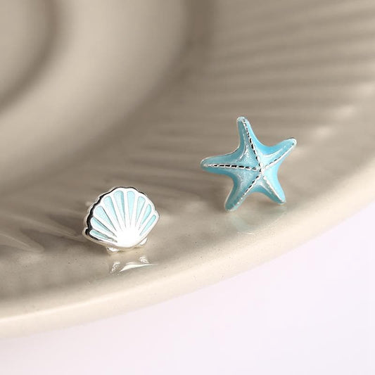 Sea Shell irregular Silver Earrings