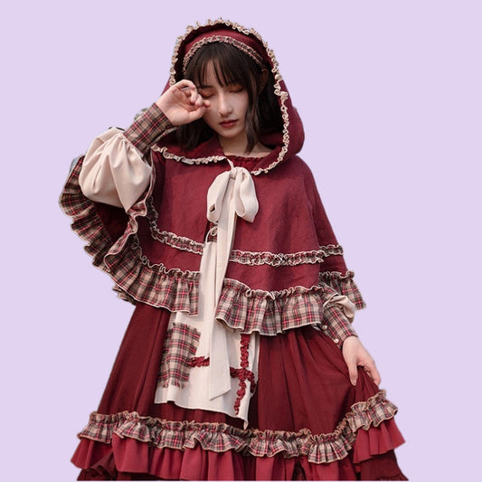 Pastoral style Little Red Riding Hood Lolita Dress Suit