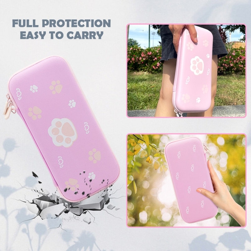 Pink Cat Paw Switch Case.