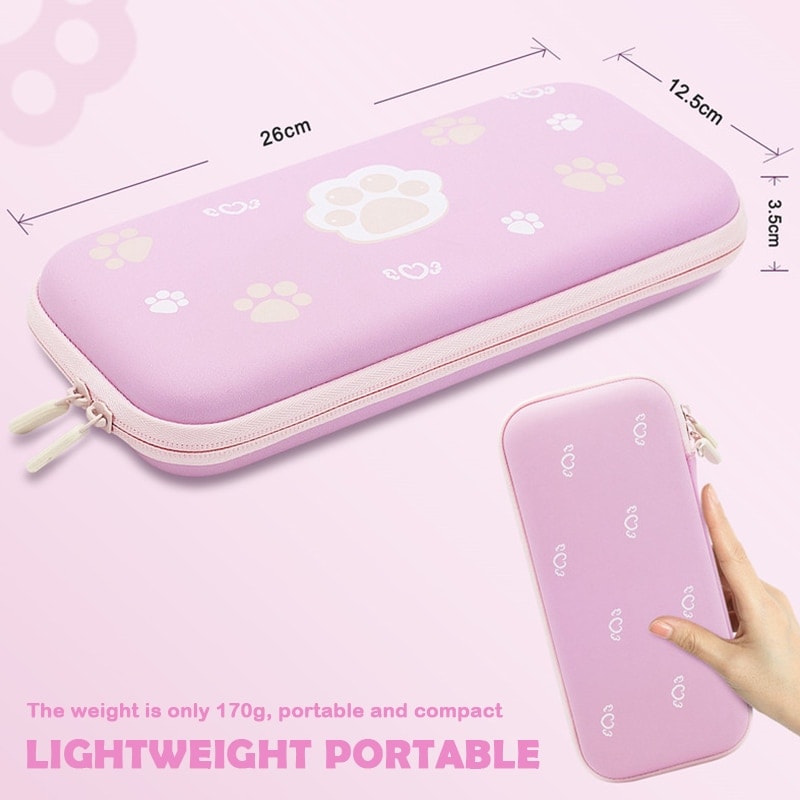 Pink Cat Paw Switch Case.