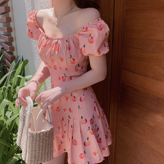 Kawaii Pink Floral Dress