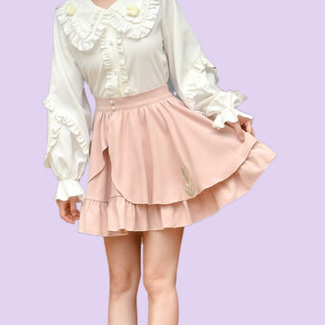 Pink Sweet Girly Double Layer Lace Skirt