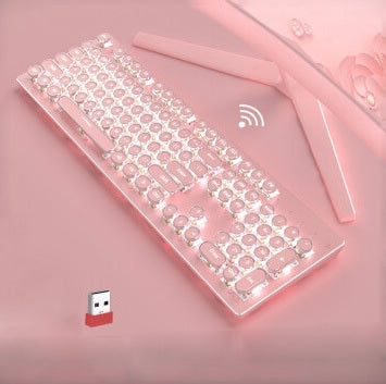 Pink Wireless Gaming Keyboard 104 Keycaps