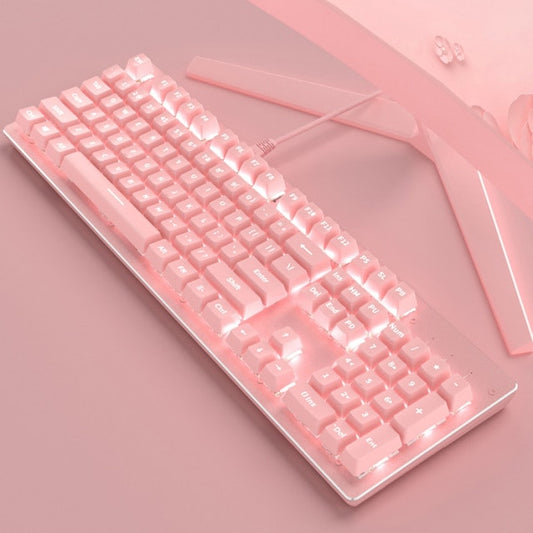 Pink Wireless Gaming Keyboard 104 Keycaps