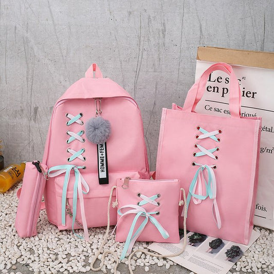 Cute Ribbon Backpack Set