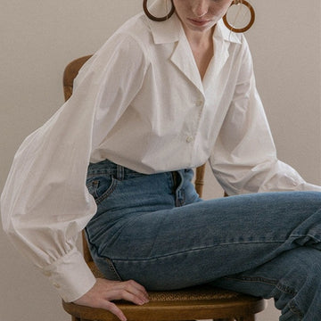 Vintage Lantern Sleeves Blouse