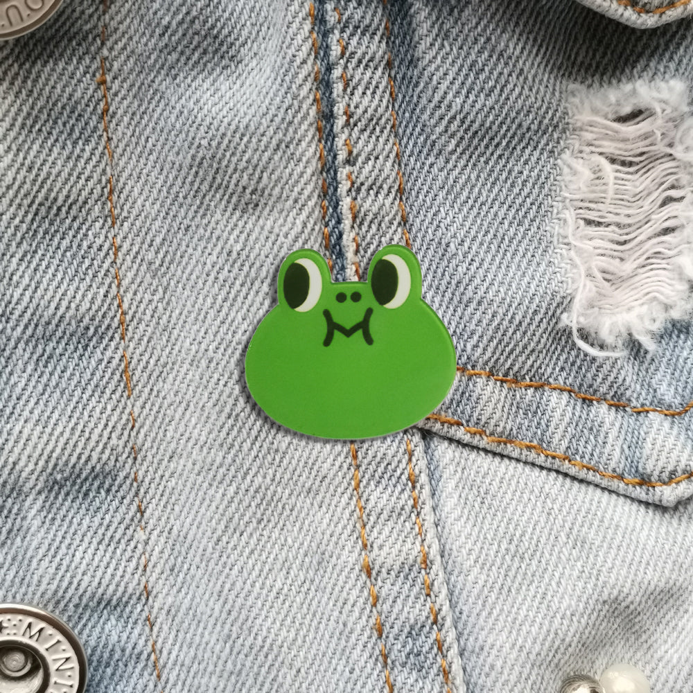 Vintage Green Frog Enamel Pins